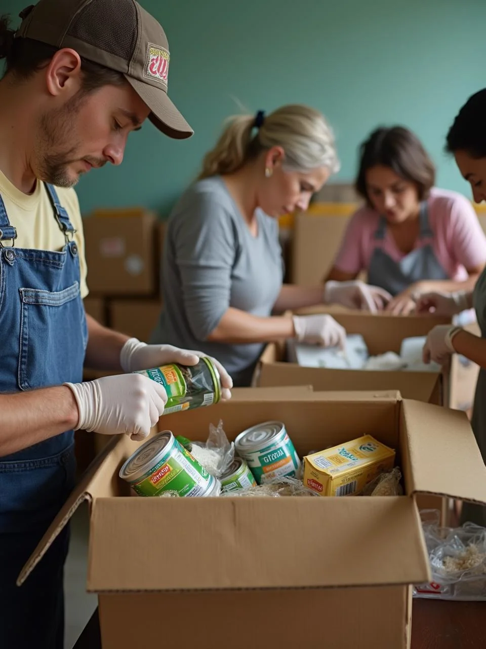 packing food for Ecuador with Hope - foundation